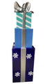 3 Gift Box Stack with Snowflakes and Ribbon