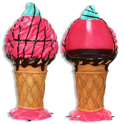 5' Neapolitan Ice Cream Cone Bar Chair