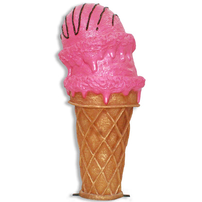 4' Double Scoop Strawberry Ice Cream Cone