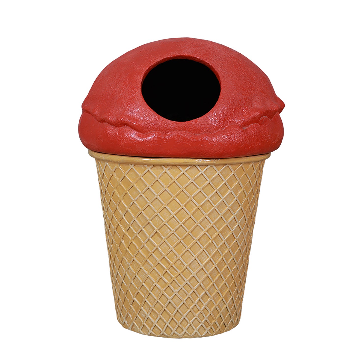 Red Ice Cream Trash Can