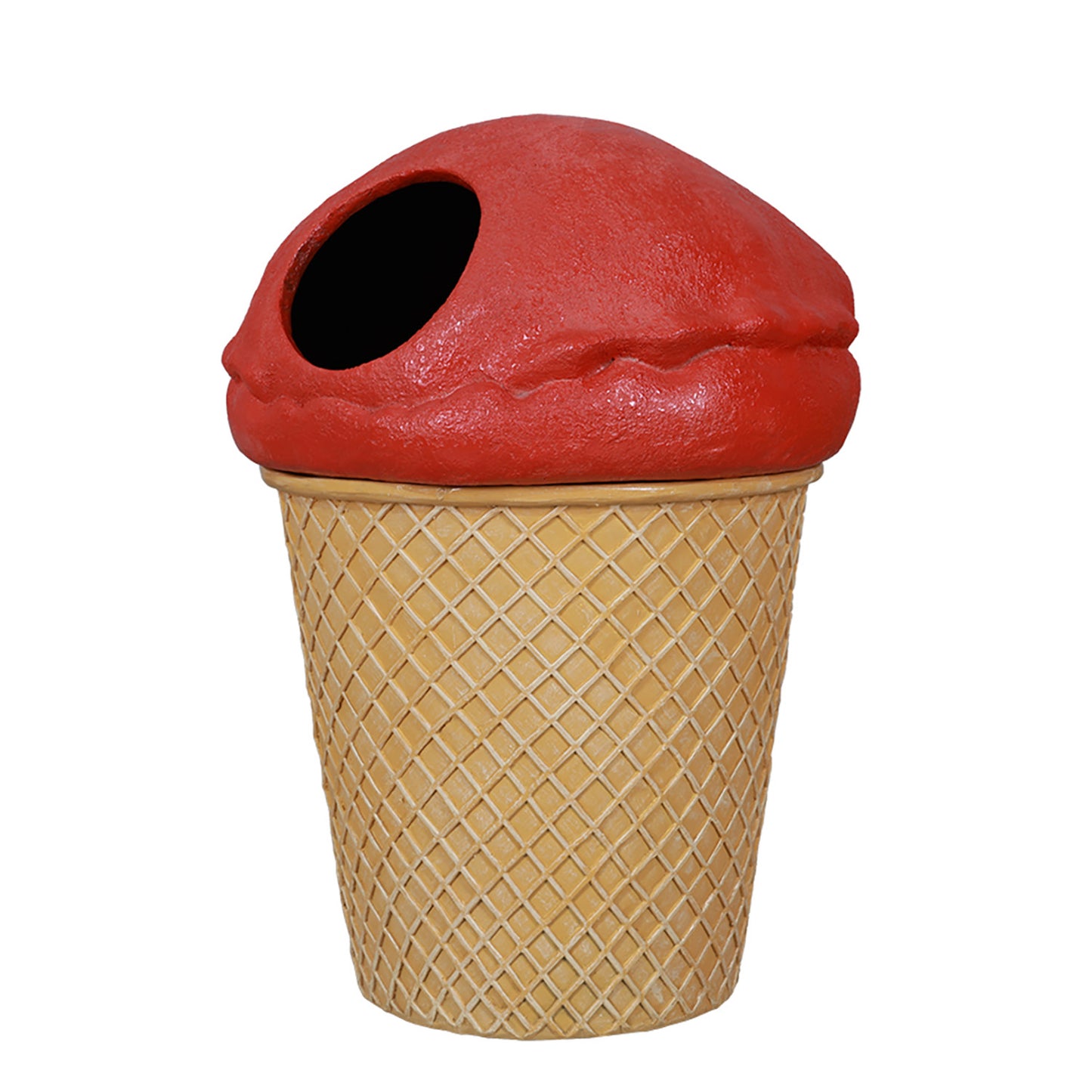 Red Ice Cream Trash Can