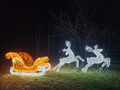 6' 3D Leaping Deer Lit with Pure White LEDs