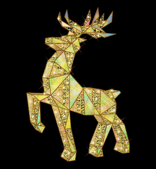 8' 3D Prancing Warm White Reindeer
