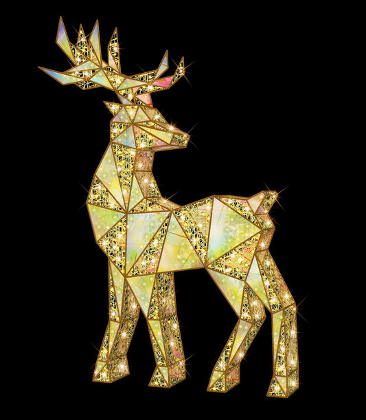 8' 3D Stout Warm White Deer Looking Back