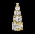 9' Stack of Warm White Gift Packages with Pure White Bows
