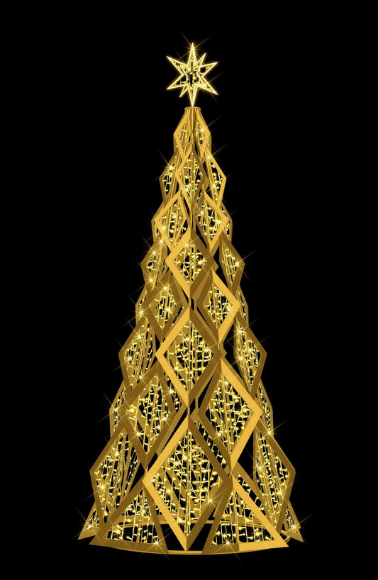 11.5' 3D Tree Lit with Warm White LEDs