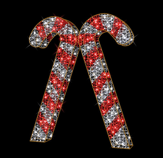 Double Candy Cane LED Display