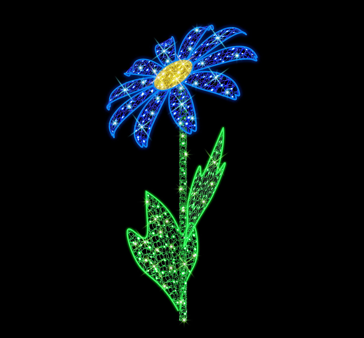 7.5' 3D Blue LED Daisy Flower