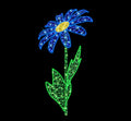 7.5' 3D Blue LED Daisy Flower