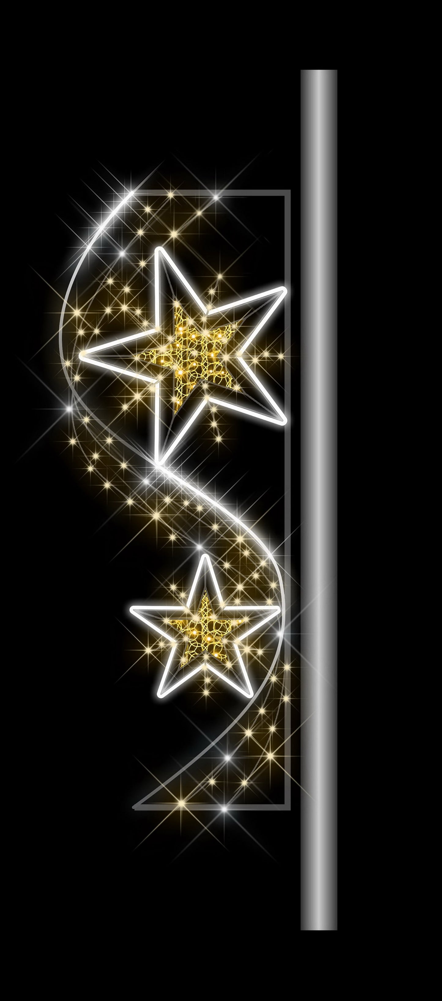 2 Star Pole Mount with Chasing Effect 6.5'