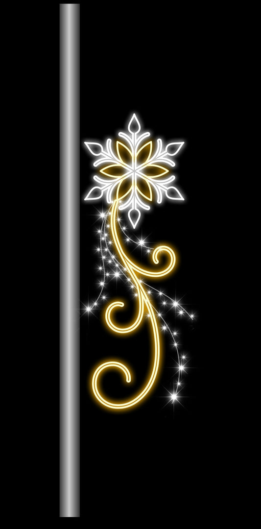 6' Pole Mount Snowflake with Swirls