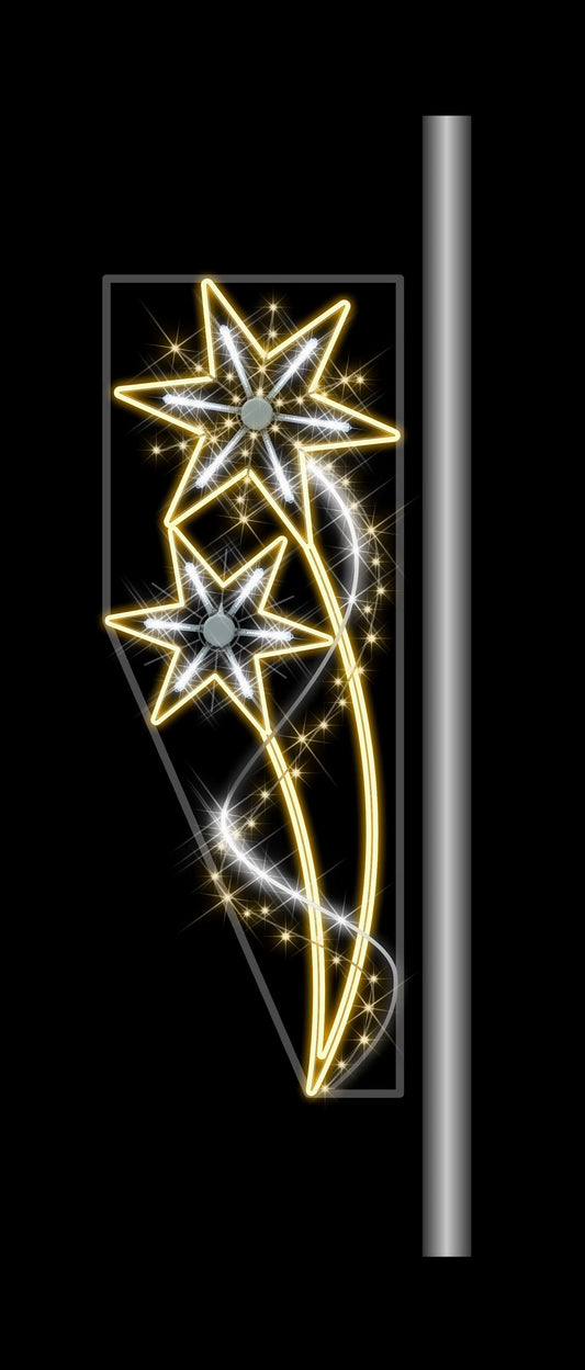 6.5' Double Star Pole Mount with Chasing Effect