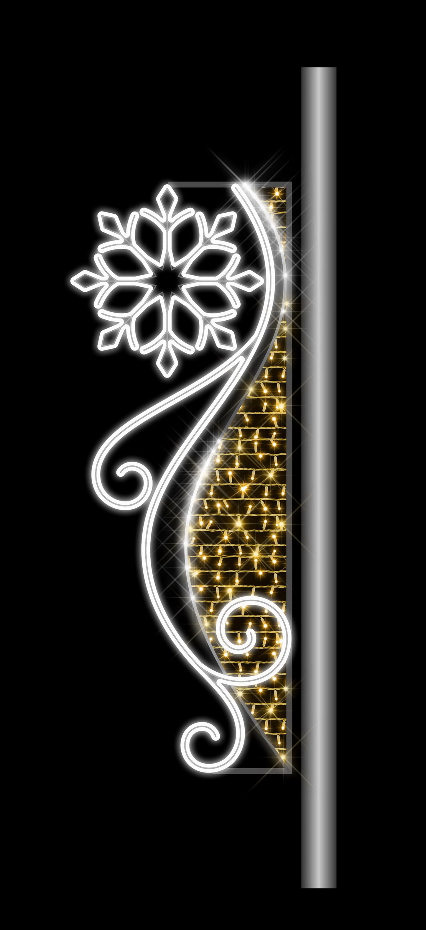 6.5' Snowflake and Swirl Pole Mount with Chasing Effect