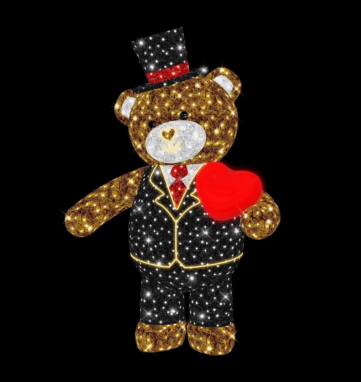 7.5' 3D Teddy Bear with a Beating Heart