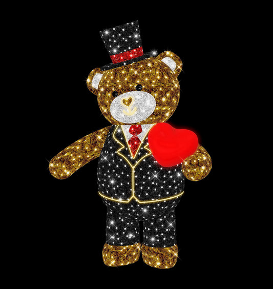 7.5' 3D Teddy Bear with a Beating Heart