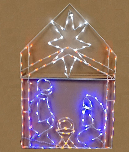 5.5' Iron Frame Nativity Scene with Lights