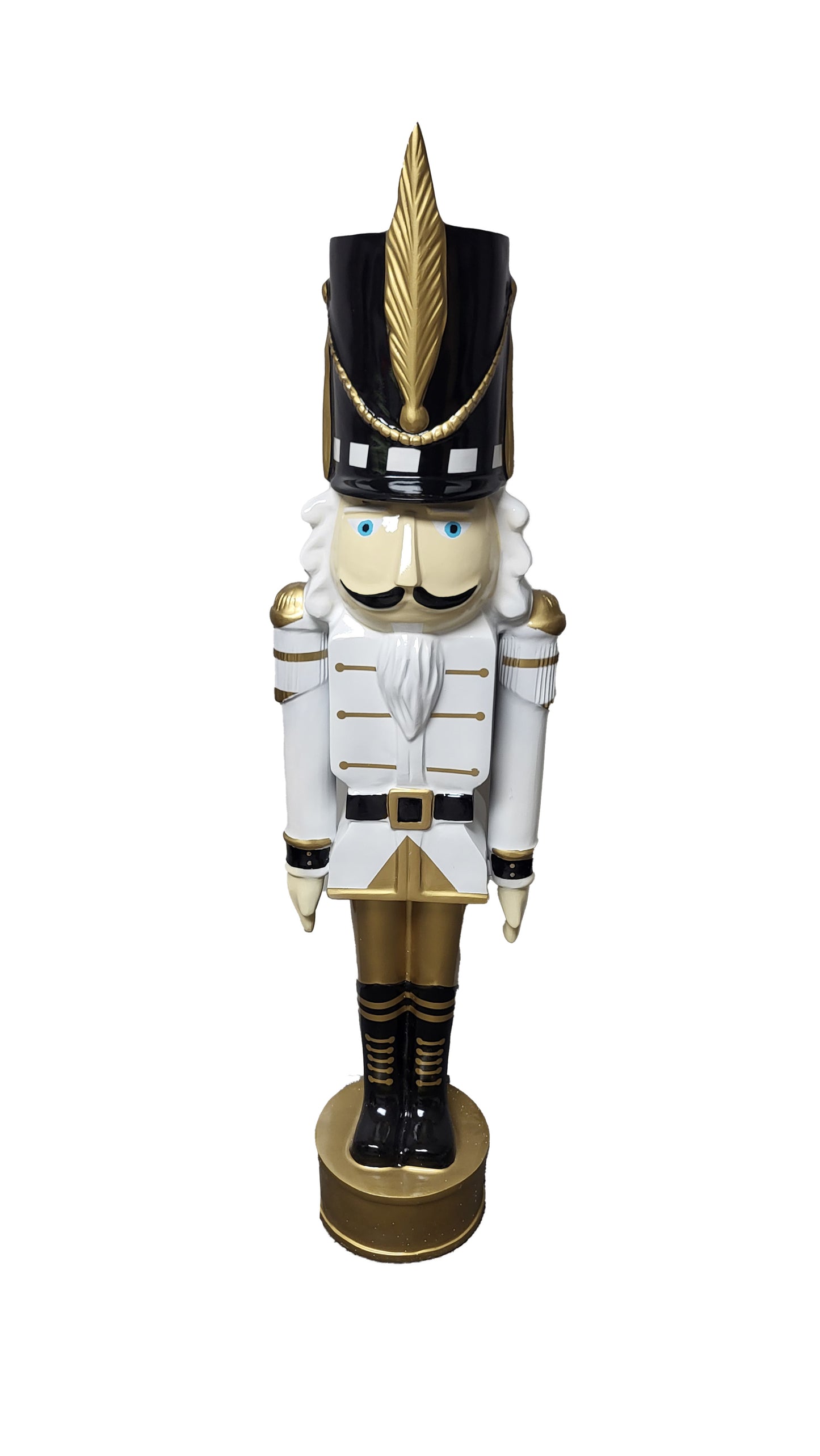 2.5' Nutcracker Wearing a White Jacket and Gold Uniform