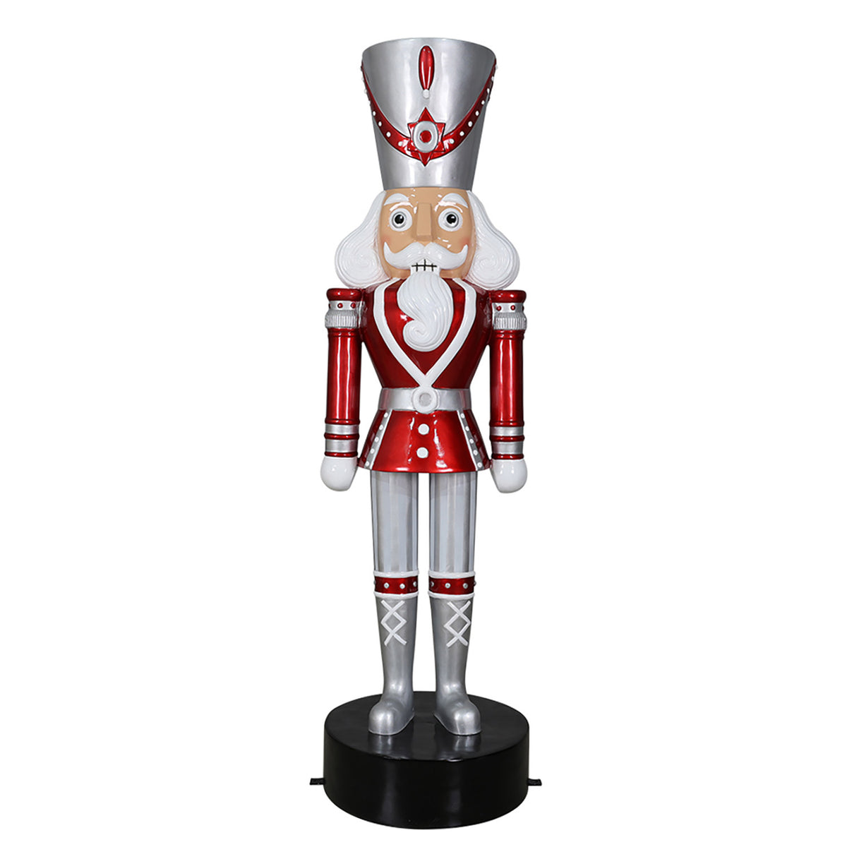 7' Red, Silver and White Nutcracker