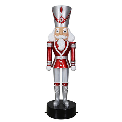 7' Red, Silver and White Nutcracker