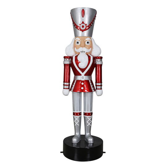7' Red, Silver and White Nutcracker