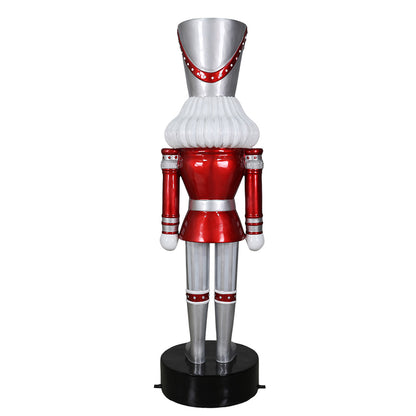 7' Red, Silver and White Nutcracker