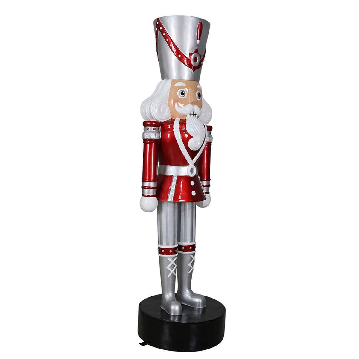 7' Red, Silver and White Nutcracker