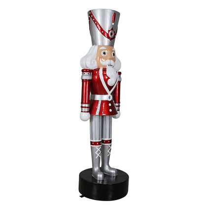 7' Red, Silver and White Nutcracker