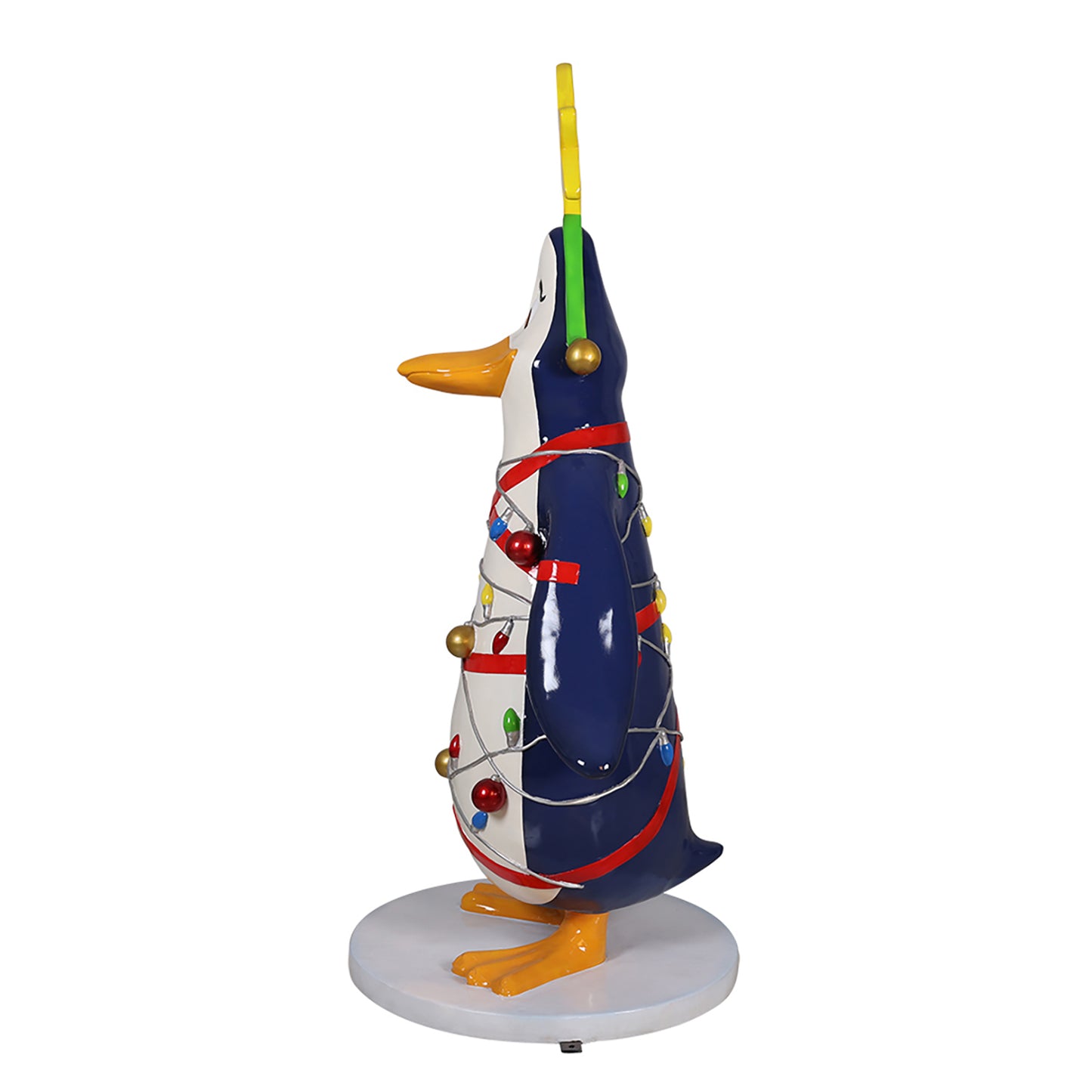 Funny Penguin with Christmas Lights