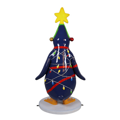 Funny Penguin with Christmas Lights