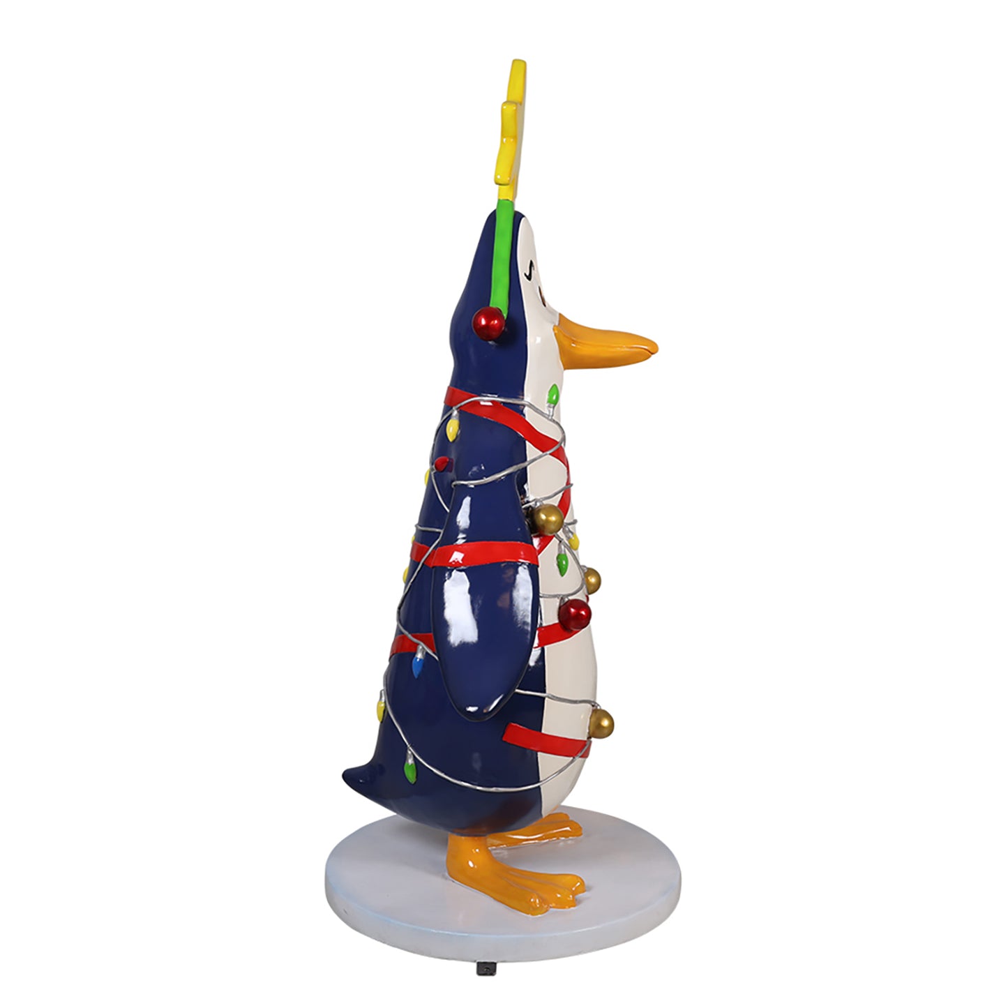 Funny Penguin with Christmas Lights