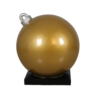 36" Gold Christmas Ball Ornament Display with Base