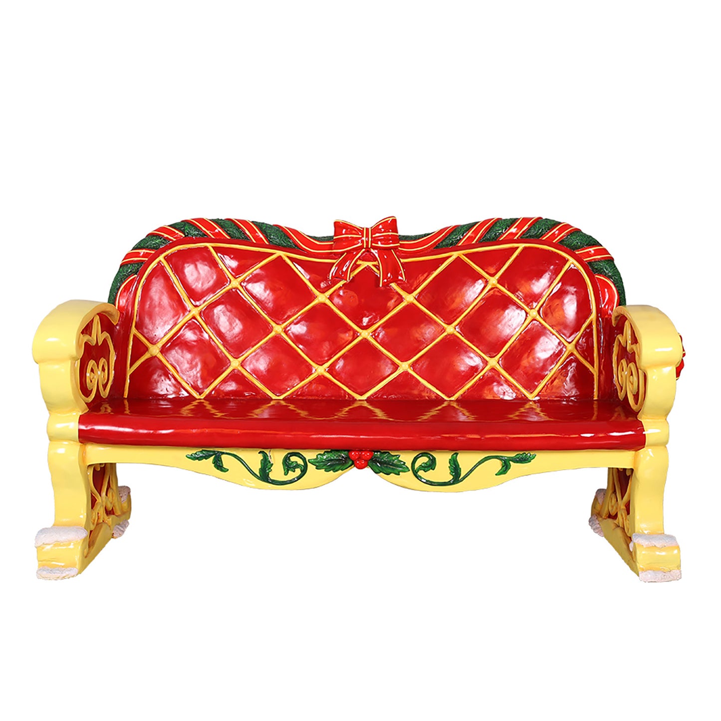 6.5' Long Red Santa Bench