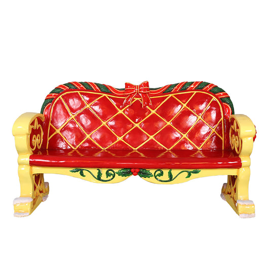 6.5' Long Red Santa Bench
