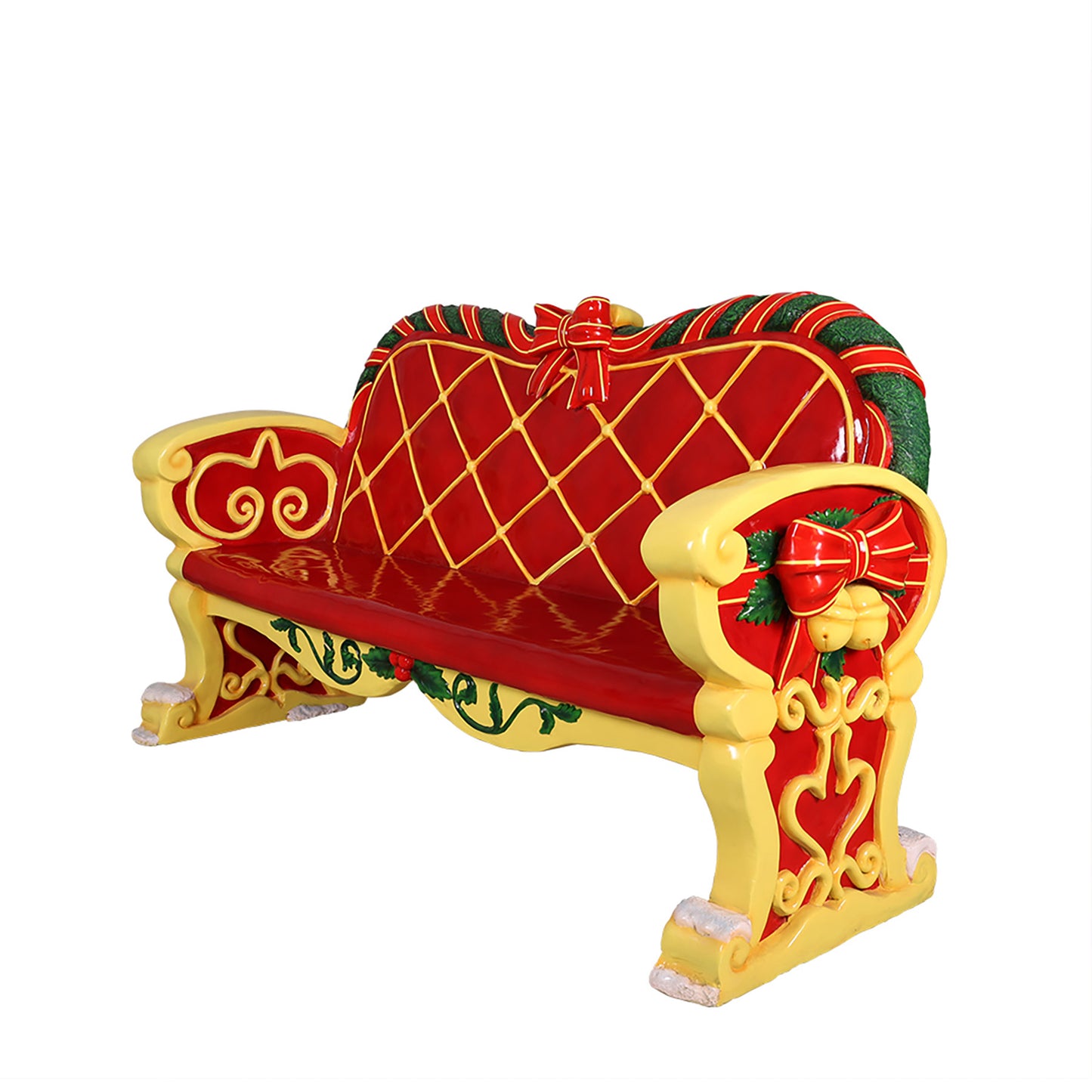 6.5' Long Red Santa Bench