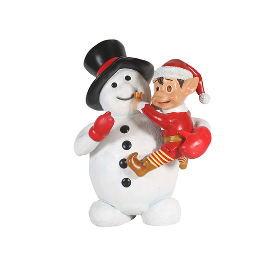 58" Snowman Holding Santa's Elf