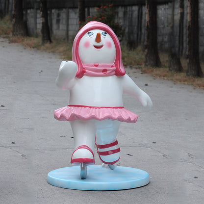 4' Skating Snowman Daughter