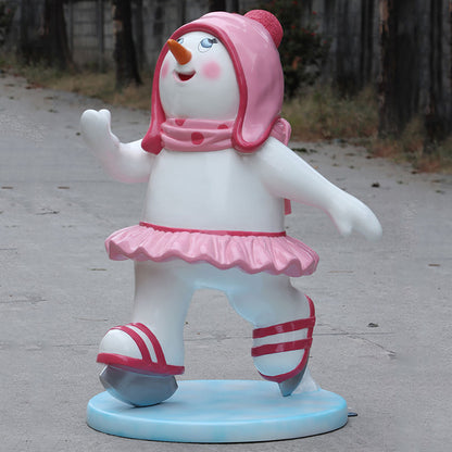 4' Skating Snowman Daughter