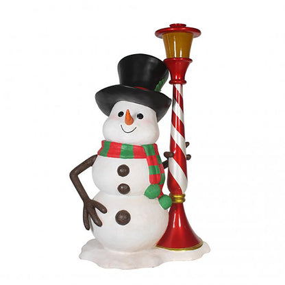 6' Snowman with Lamppost