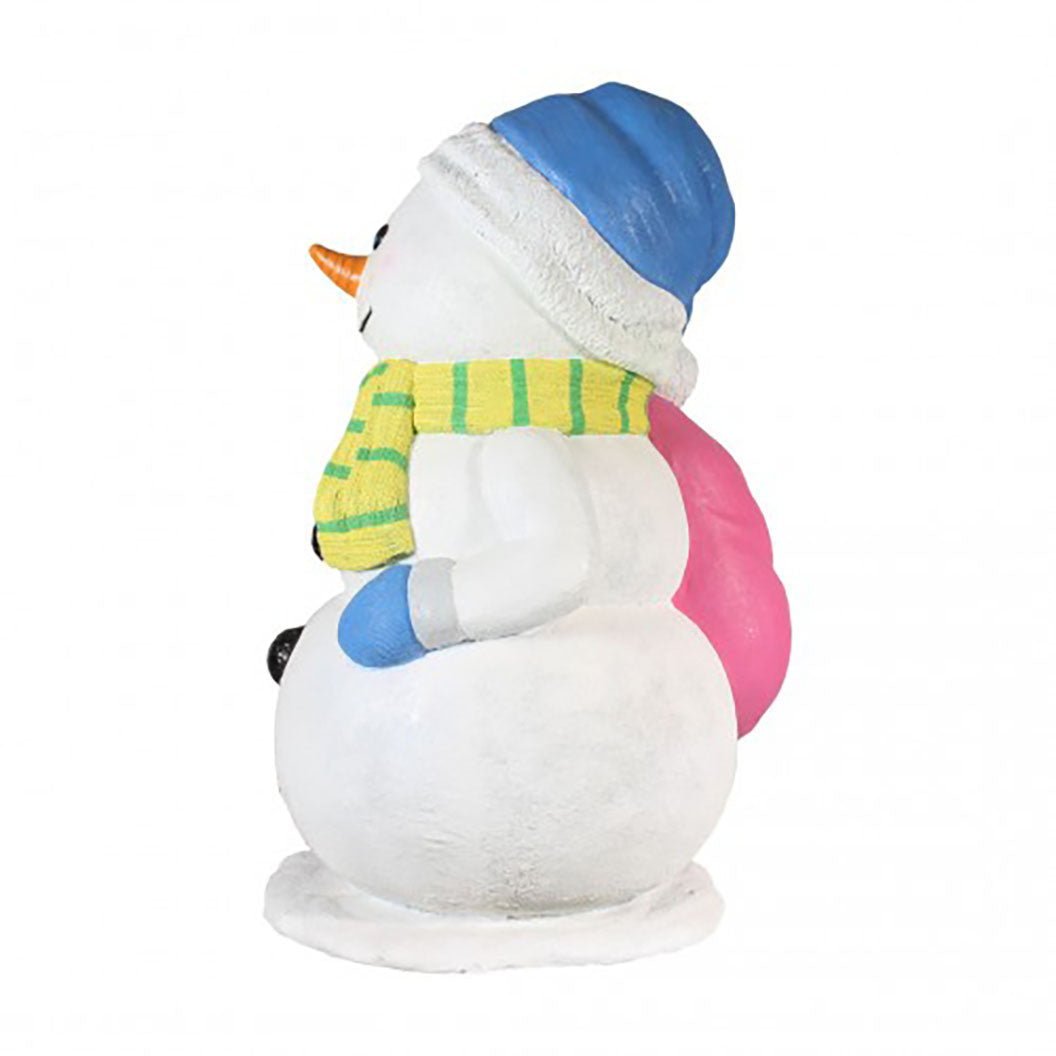 5' Snowman with Pink Sack