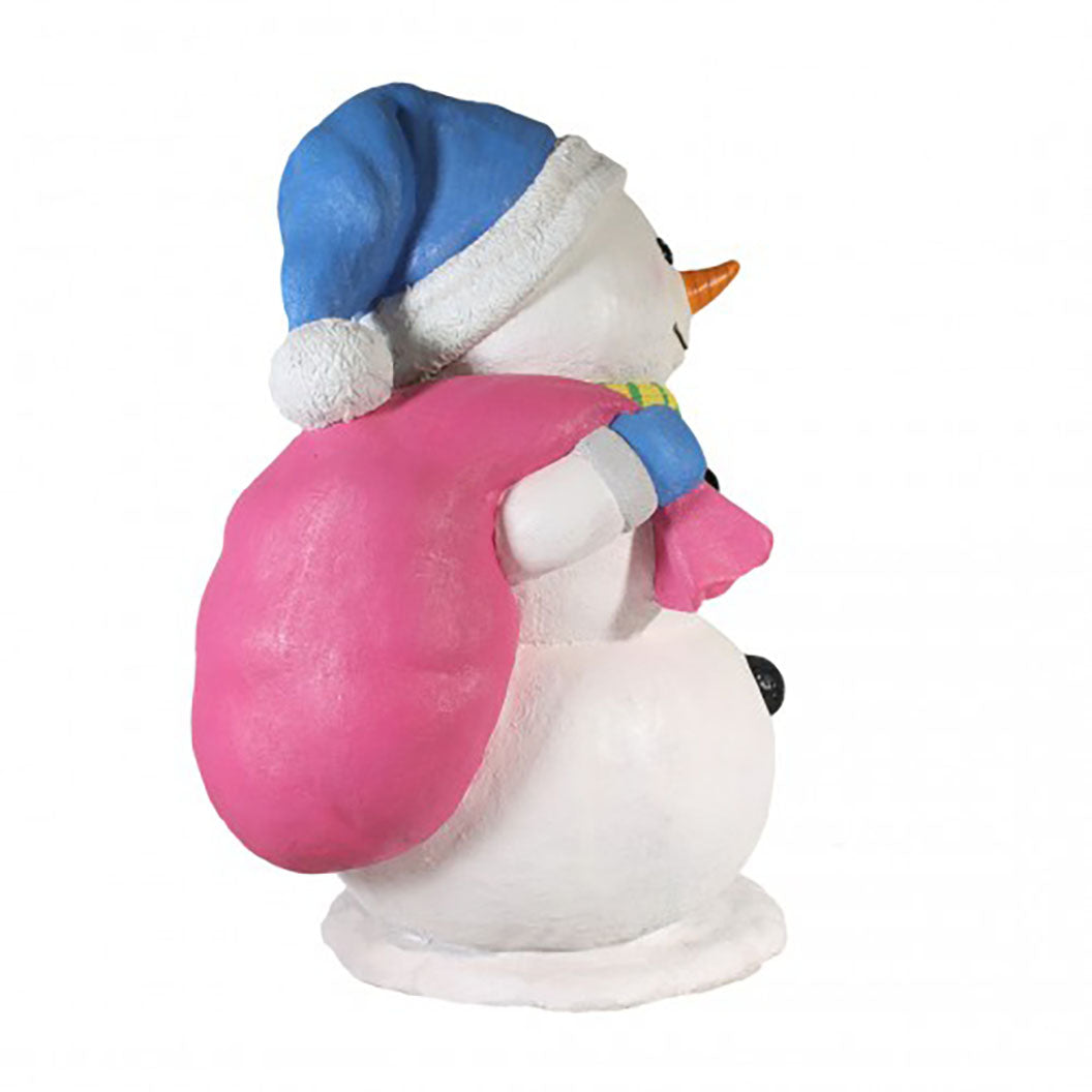 5' Snowman with Pink Sack