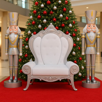 Deluxe Silver and White Throne