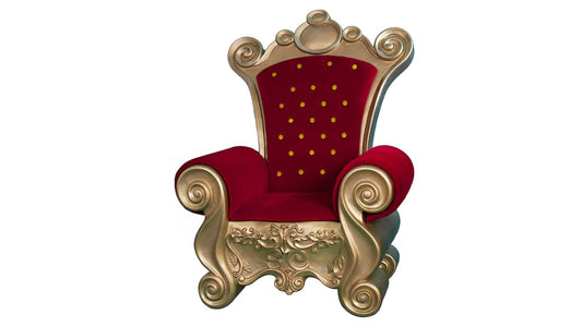 Red and Gold Throne with Fabric on the one Arms