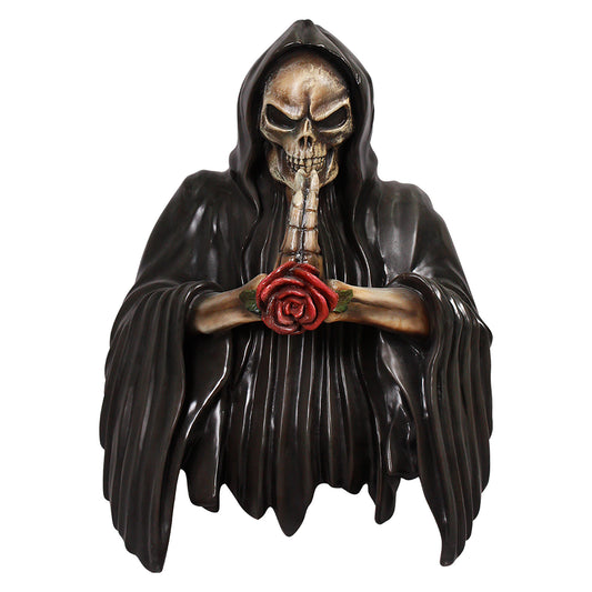 Skeleton with Rose Wall Mount