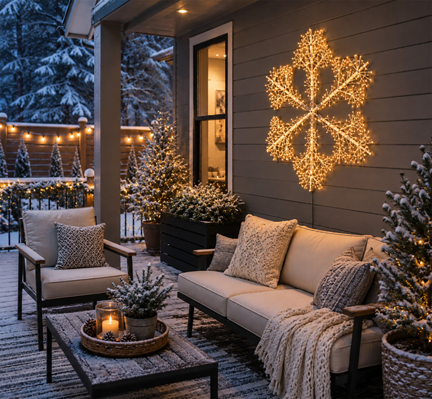 4' Gold Wall Mount LED Snowflake