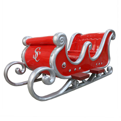 4 Person Red and Silver Sleigh