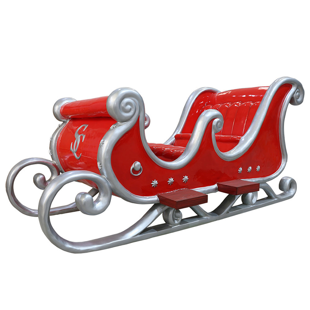 4 Person Red and Silver Sleigh – WinterlandInc