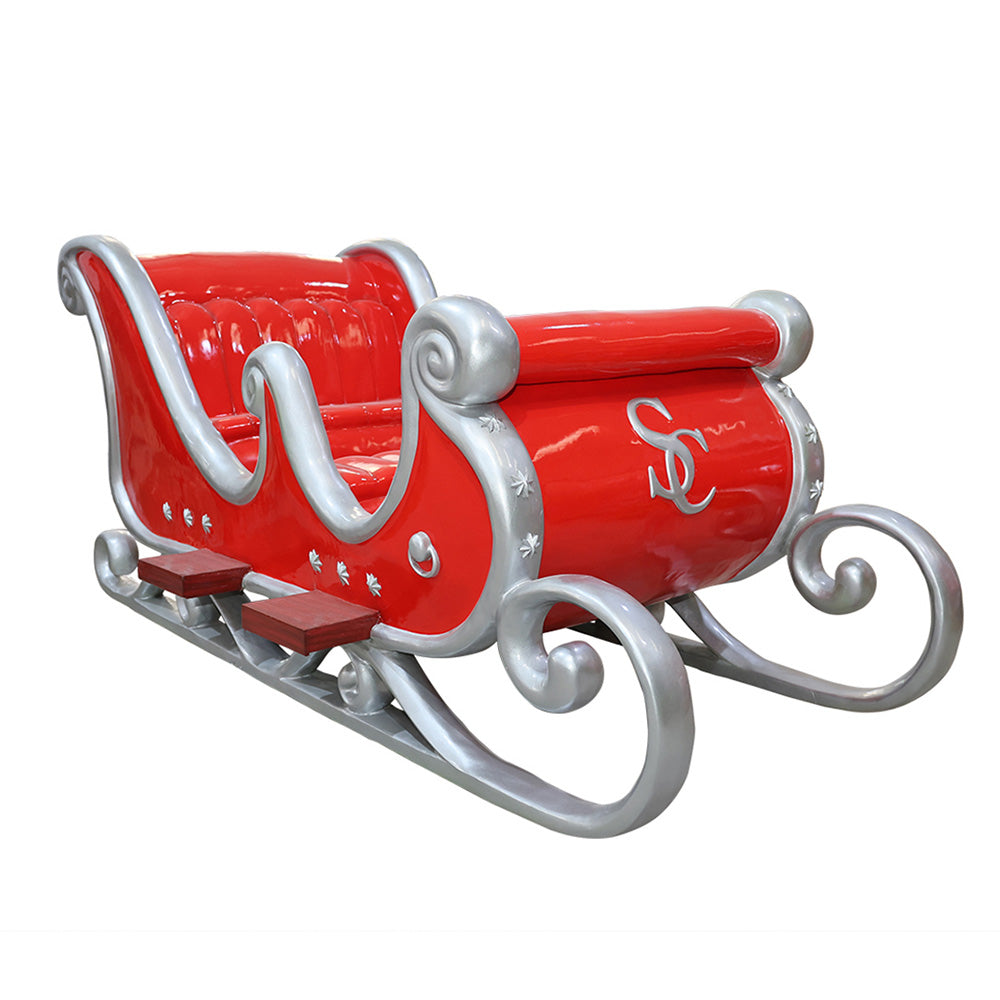 4 Person Red and Silver Sleigh