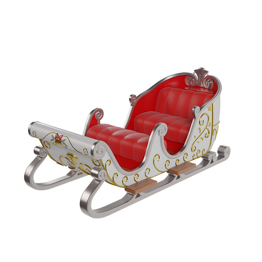 White, Red and Gold 4 Person Classic Christmas Sleigh