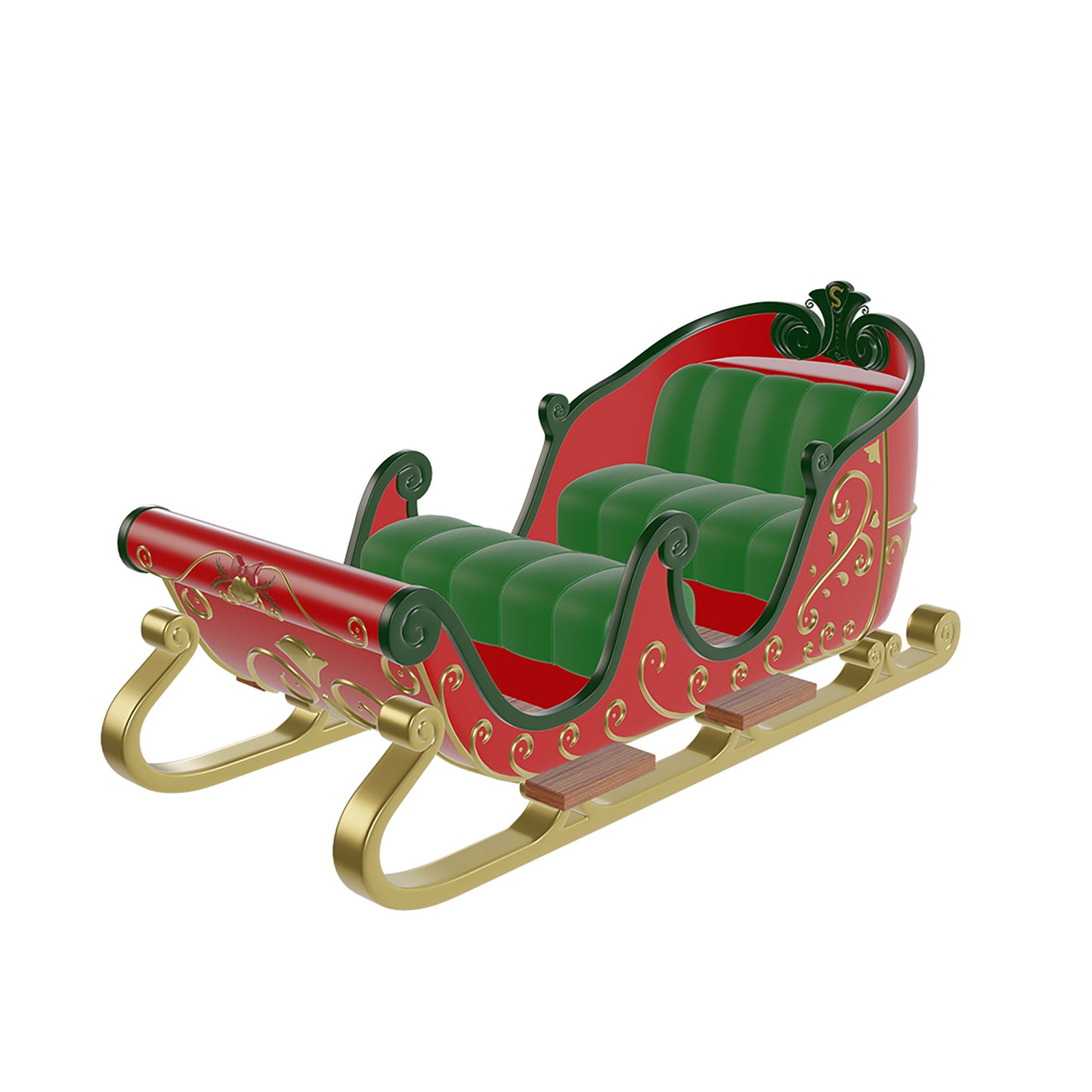 Red and Green 4 Person Traditional Christmas Sleigh