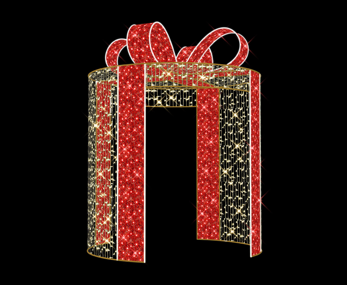 11.5' Tall LED Gift Box with Bow Photo Op